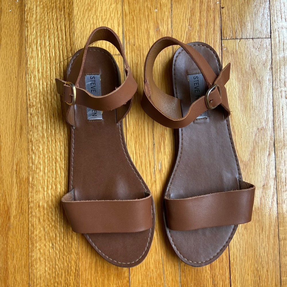 Steve Madden Brown Leather Sandal 7.5